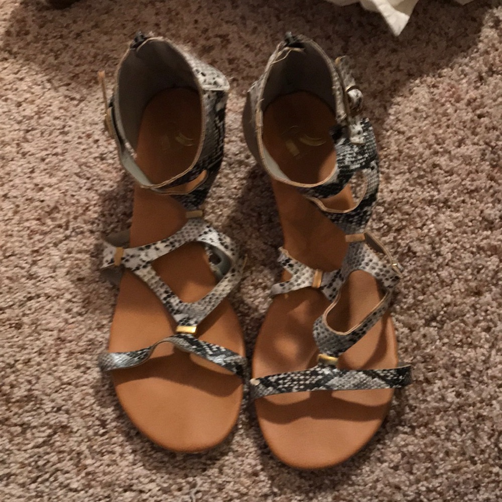 Snake skin pattern sandals